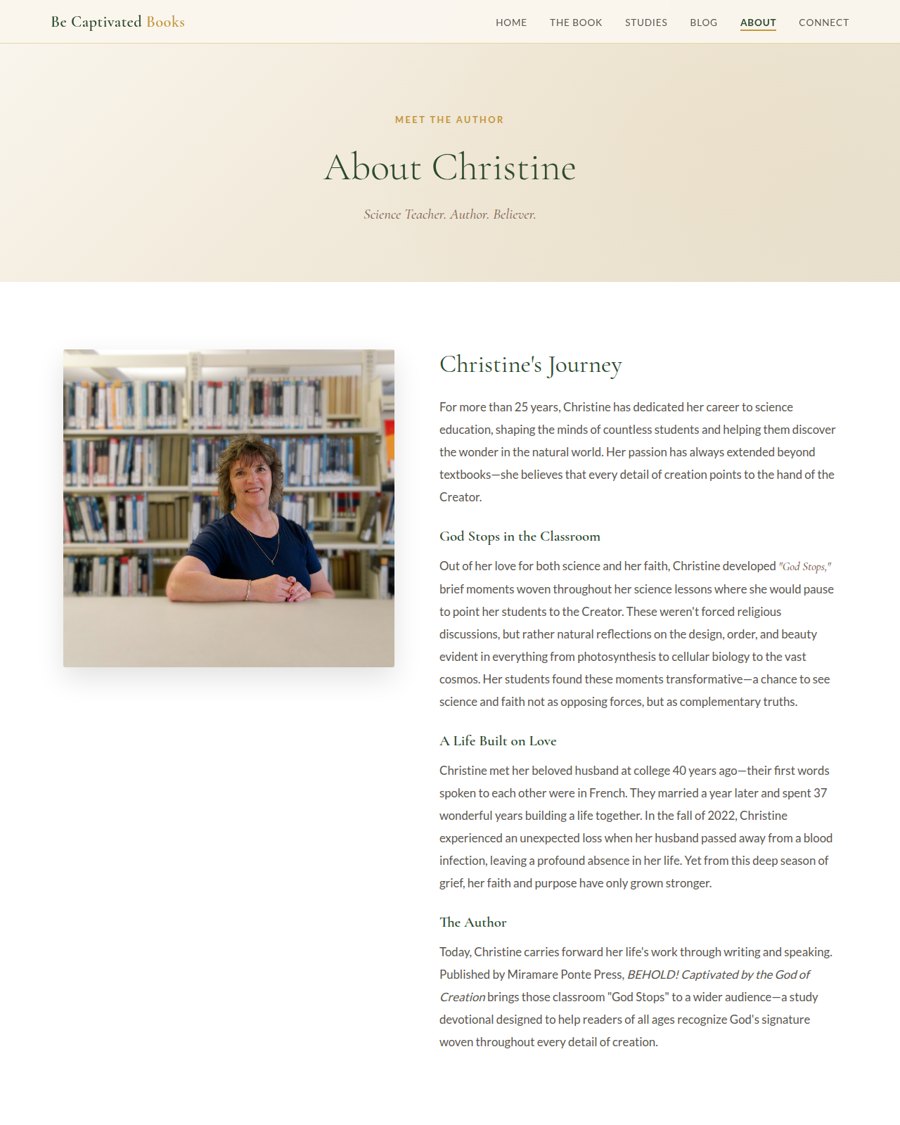 Be Captivated about page